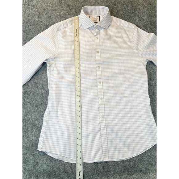 Charles Tyrwhitt Mens Dress Shirt Size L Purple Check Cotton Slim Office Wear - Picture 6 of 8